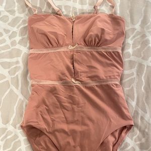Solid and Striped pink cutout one piece swimsuit size XS